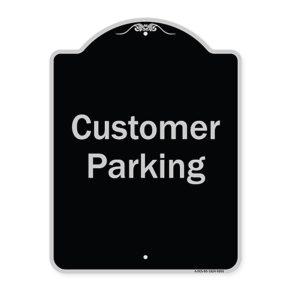 Signmission Designer Series-Customer Parking 2, Black & Silver Heavy-Gauge Aluminum, 24" x 18", BS-1824-9856 A-DES-BS-1824-9856 - main
